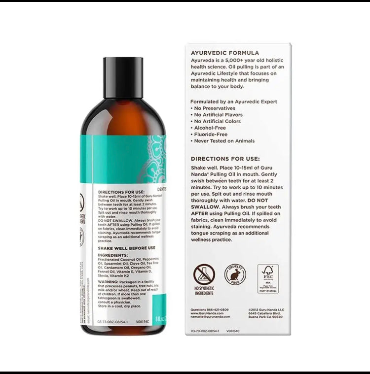 Guru-Nanda Coconut Mouthwash and Tongue Scraper